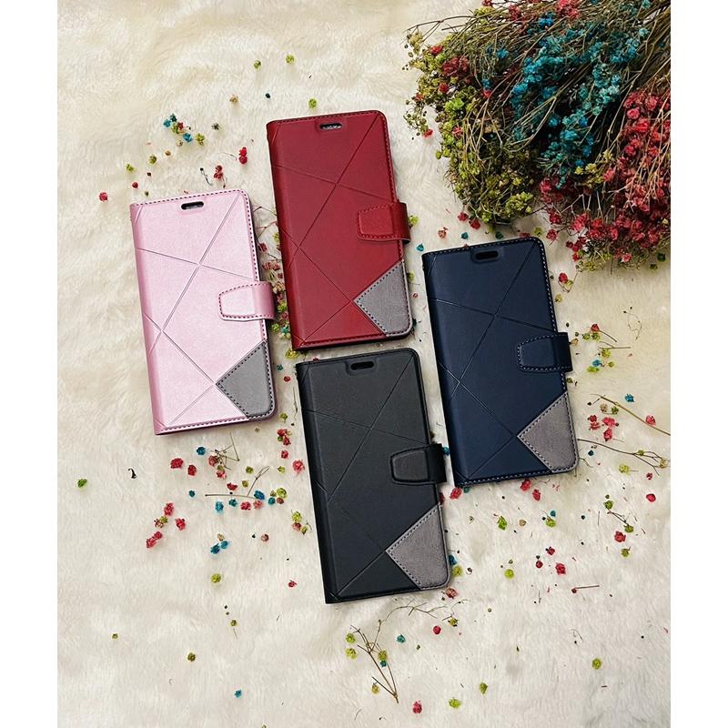 OPPO Reno4 Reno4Pro Reno4Z 5G 菱格壓紋拼接卡片站立磁扣手機皮套 保護殼-細節圖2