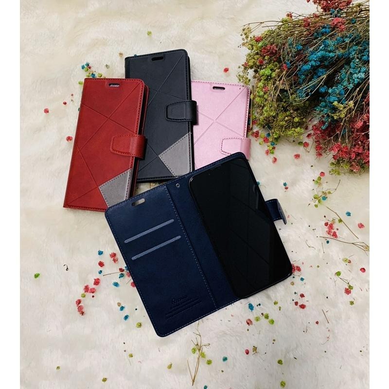 OPPO Find X2 X3 X5 Pro 菱格壓紋拼接卡片站立磁扣手機皮套 保護殼-細節圖6