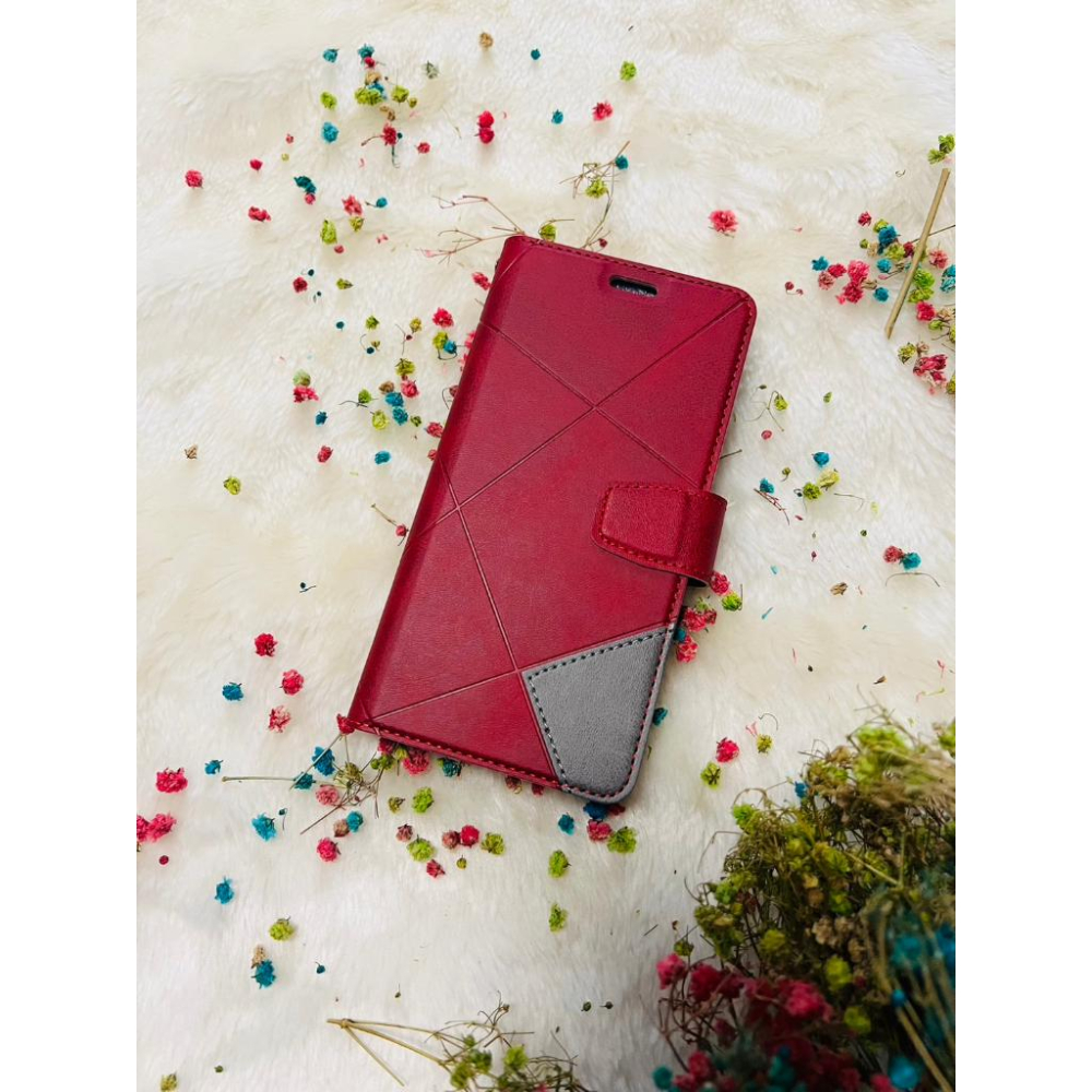 Vivo V21 V21S V23 V23E  菱格壓紋拼接卡片站立磁扣手機皮套保護殼-細節圖3