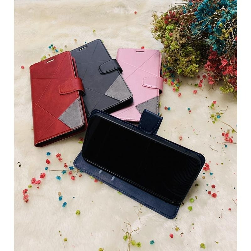 VIVO X50 X50E X60 X60PRO 菱格壓紋拼接卡片站立磁扣手機皮套保護殼-細節圖8