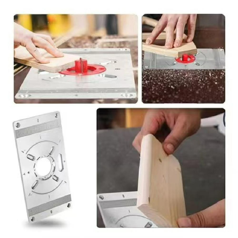 木工修邊機倒裝板 工作台 翻轉板 鋁合金 修邊機 開槽 電動工具 雕刻機 倒裝面板【森森五金】-細節圖3