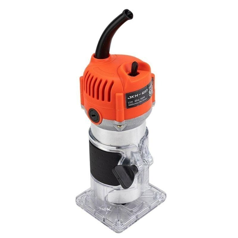 110V修邊機 電動木工修邊機 110V開槽機 木工雕刻機 開孔機 電木鑽刀機 電動工具 雕刻開洞機 開糟【森森五金】-細節圖2