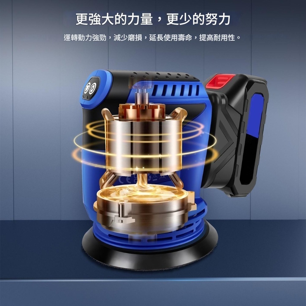 打磨機 充電砂光機 18V鋰電砂紙機 圓砂木工打磨機 125mm調速 砂紙機 磨砂機 打磨機 牧田款【森森五金】-細節圖4