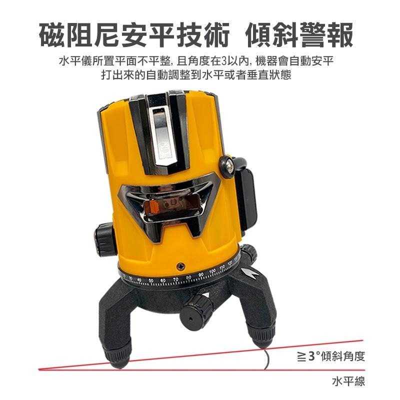 雷射水平儀 綠光水平儀 水平儀電池 紅外線 室內/室外通用 強光 高精度 自動調平 3線/5線 台灣保固【森森五金】-細節圖5