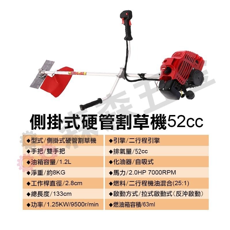 二行程割草機 42cc 除草機 側掛式 硬管割草機 汽油割草機 引擎割草機 肩掛割草機 除草機 打草機【森森五金】-細節圖4