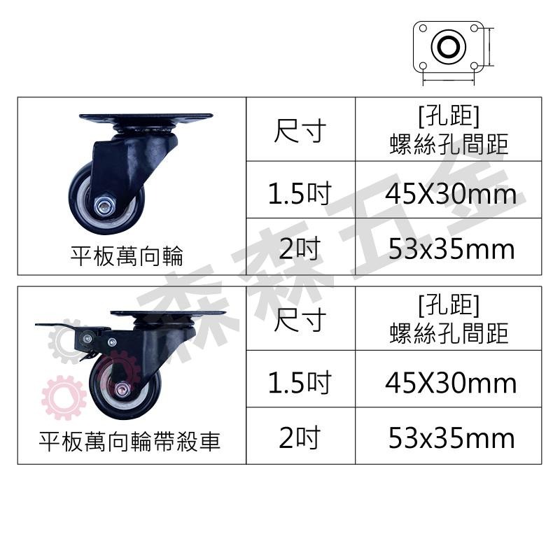 萬向輪 腳輪 帶剎車 雙軸承  PU 聚氨酯靜音 萬向腳輪 靜音輪 耐用輪 耐磨輪 車輪 輪子 手推車【森森五金】-細節圖7