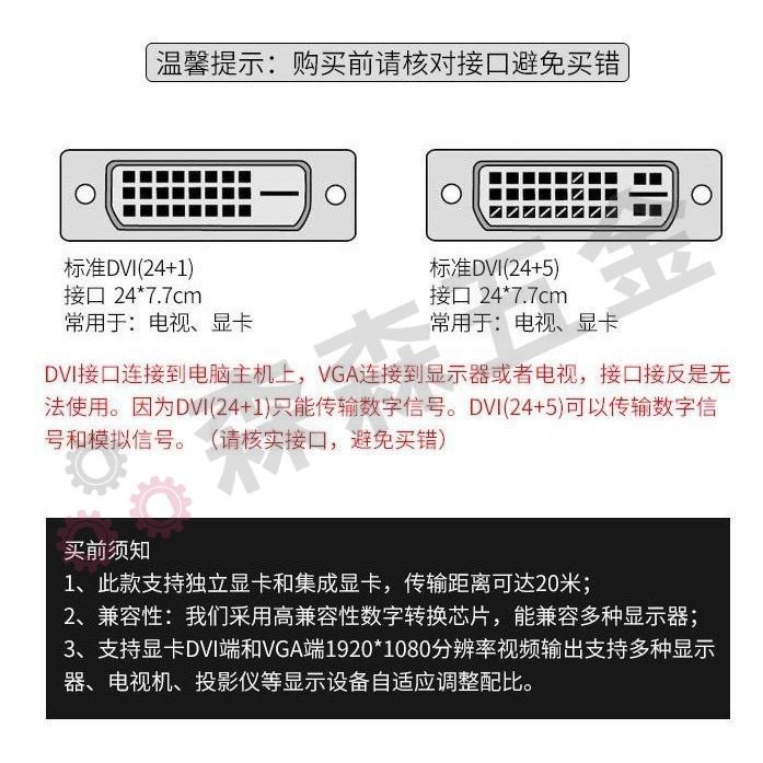 DVI-D轉VGA DVI轉VGA / DVI-D 24+1轉VGA 轉接線 DVI顯卡 轉VGA 轉接器【森森五金】-細節圖7