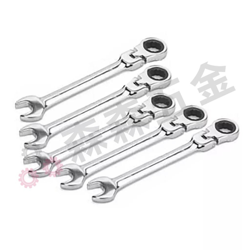 兩用活動棘輪扳手搖頭齒輪180° 梅花開口雙用CRV72齒快速【超便宜】8mm～12mm【森森五金】-細節圖2
