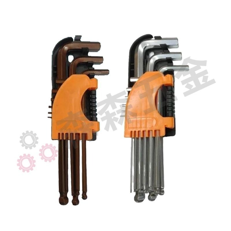 扳手 L型扳手 S2材質 鉻鋼 9件套 公制 中長 內六角 特長球頭 內六角 L型扳手  鉻鋼/S2材質【森森五金】-細節圖2