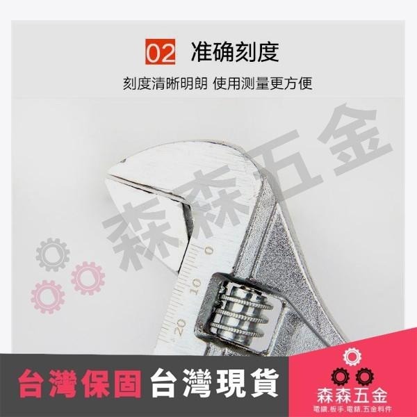 L212系列 活動扳手 帶刻度 防滑設計 10寸/8寸活動扳手【森森五金】-細節圖5