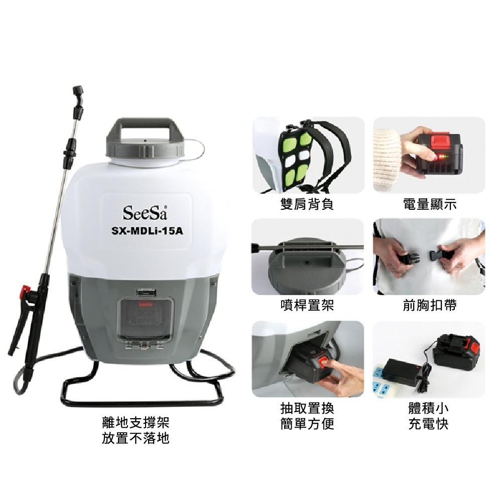 背負式鋰電噴霧器 電動噴霧器 加長伸縮桿 農用噴霧機 噴藥機 噴霧器 消毒機 背負式 肩負式【森森五金】-細節圖5
