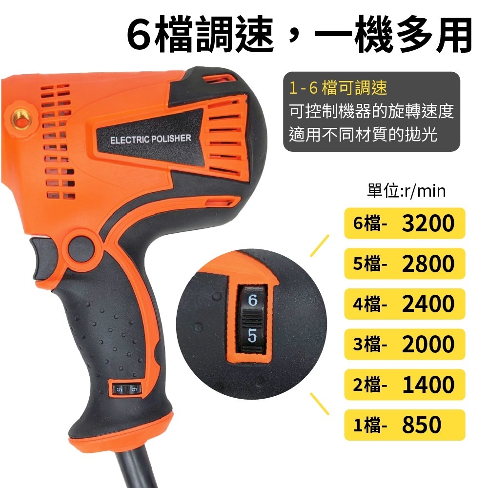 現貨 110V 汽車打蠟機 3吋 5吋 打蠟拋光配件 汽車拋光機 電動打蠟機 電動拋光機 無線打蠟機【森森五金】-細節圖5