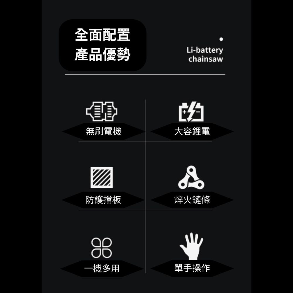 牧田款 無刷8吋油壺款電鏈鋸 鋰電電動鋸 手持戶外锂電樹木果園修枝電動鋸【森森五金】-細節圖4