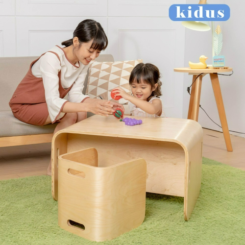 kidus 百變翻轉多功能兒童桌椅組 遊戲桌 親子互動學習桌椅 1桌2椅 HS300