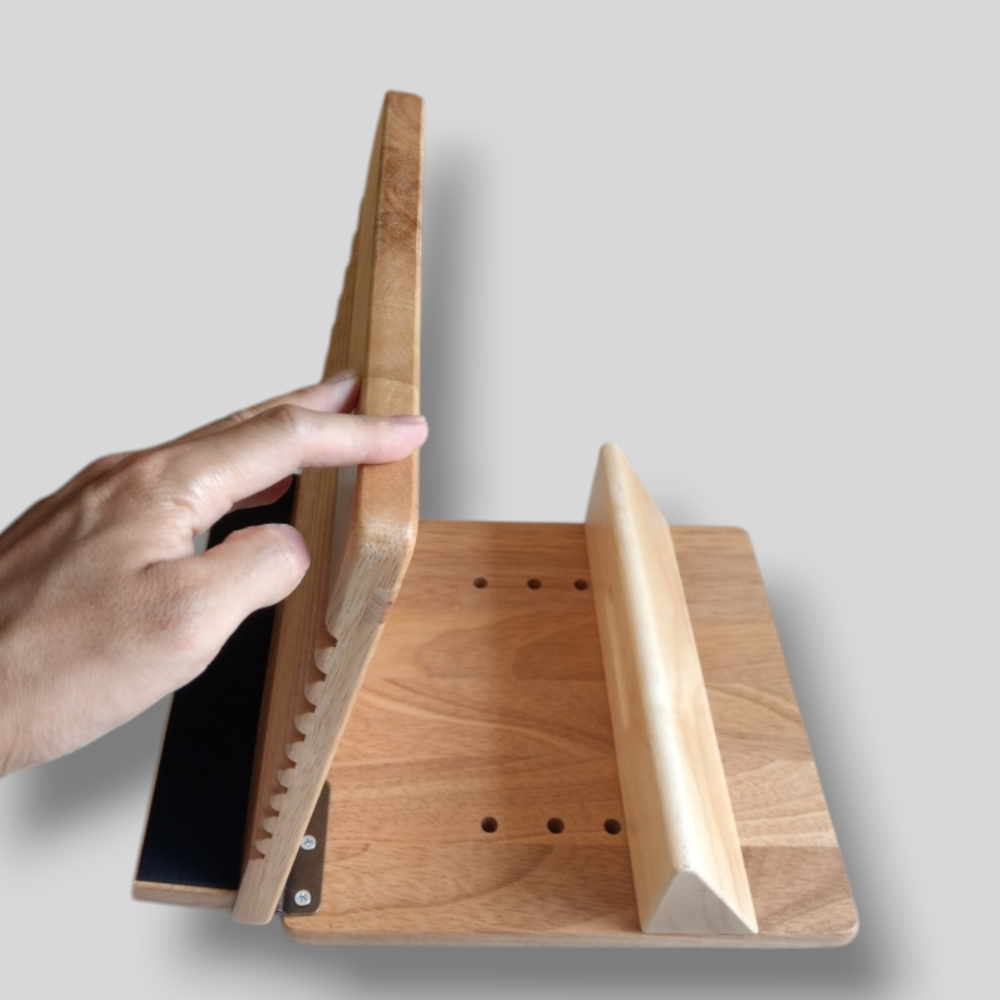 台灣製造專利原木珠磁石8段健康穴道拉筋板 原木拉筋板足底筋膜 小腿緊痠-細節圖2