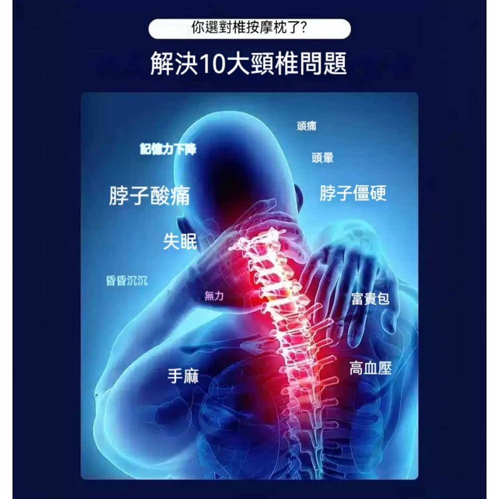 磁石頸椎矯正枕 頸椎牽引枕 防水材質 肩頸按摩器 穴位按摩枕 肩頸按摩  頸部按摩器  頸椎矯正器 頸部僵硬 C型牽引枕-細節圖6