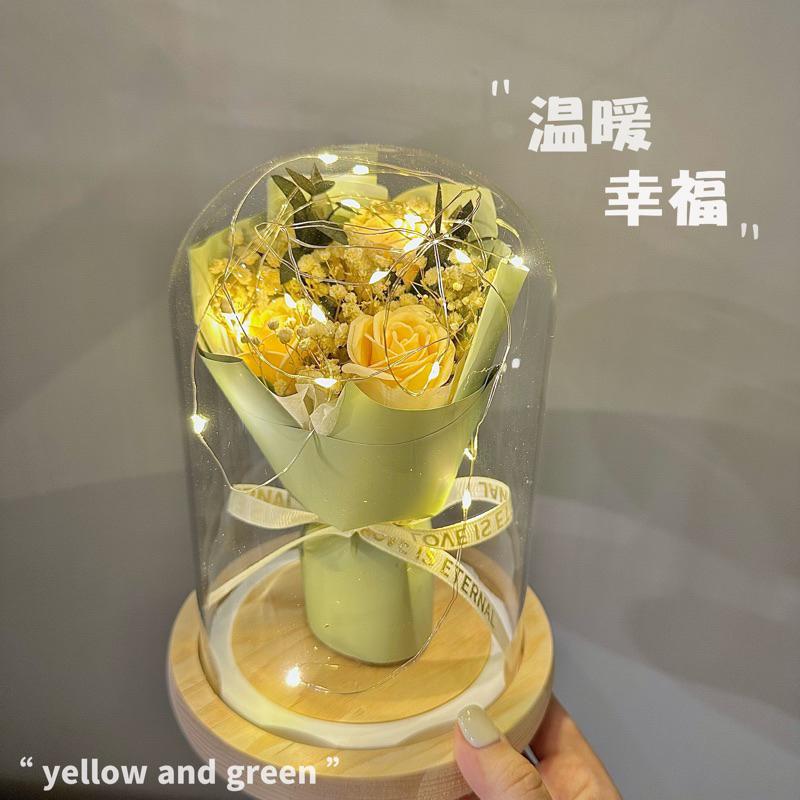 【台灣現貨】情人節禮物 香皂花擺飾 生日禮物 畢業禮物 情人節花束 升遷禮物 永生花 乾燥花 小花束  告白 情人節-細節圖2