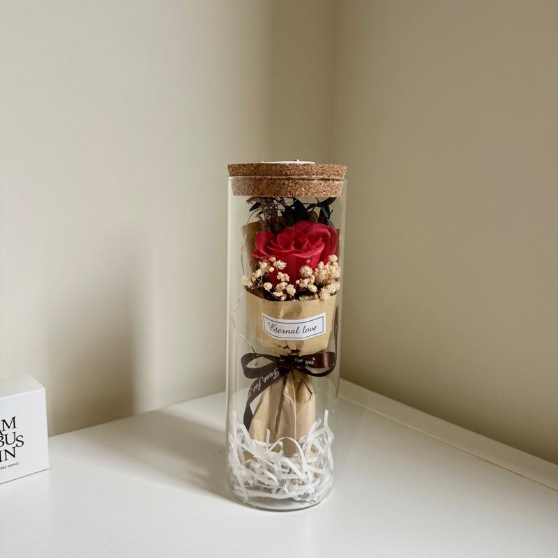 【台灣現貨】節日送禮花束 乾燥花 七夕 畢業花束 情人節 香皂仿真花 教師節 感恩花束 生日禮物 送女生禮物 玫瑰花-細節圖5