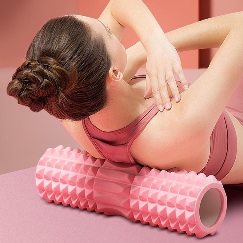 45cm按摩瑜珈滾輪 SIN2327【隨機出貨】瑜珈柱 瑜珈滾輪 放鬆滾筒 運動放鬆滾筒-細節圖4