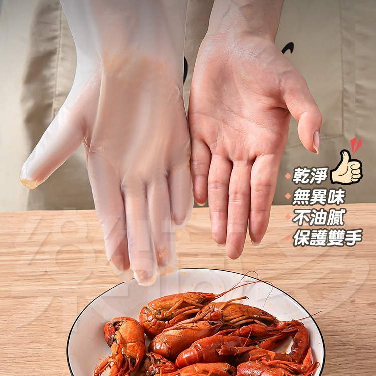 TPE多用手套 100個/盒 SIN8405 手扒雞手套 料理手套 園藝手套 TPE手套 家事手套-細節圖9