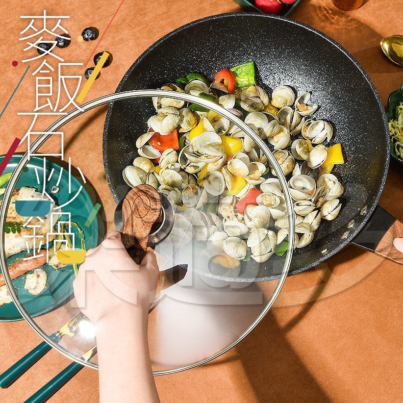 麥飯石炒鍋32cm SIN6805 不沾鍋 炒鍋-細節圖9