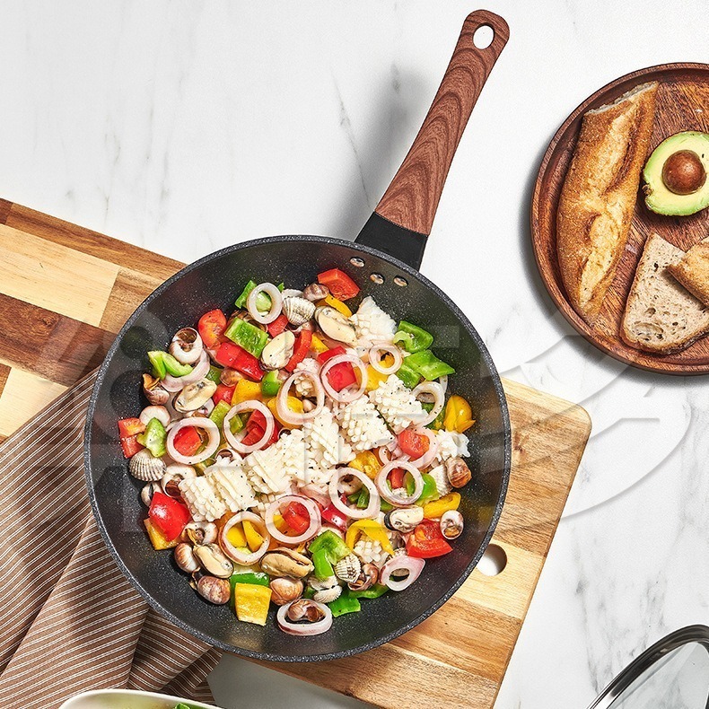 麥飯石炒鍋32cm SIN6805 不沾鍋 炒鍋-細節圖4