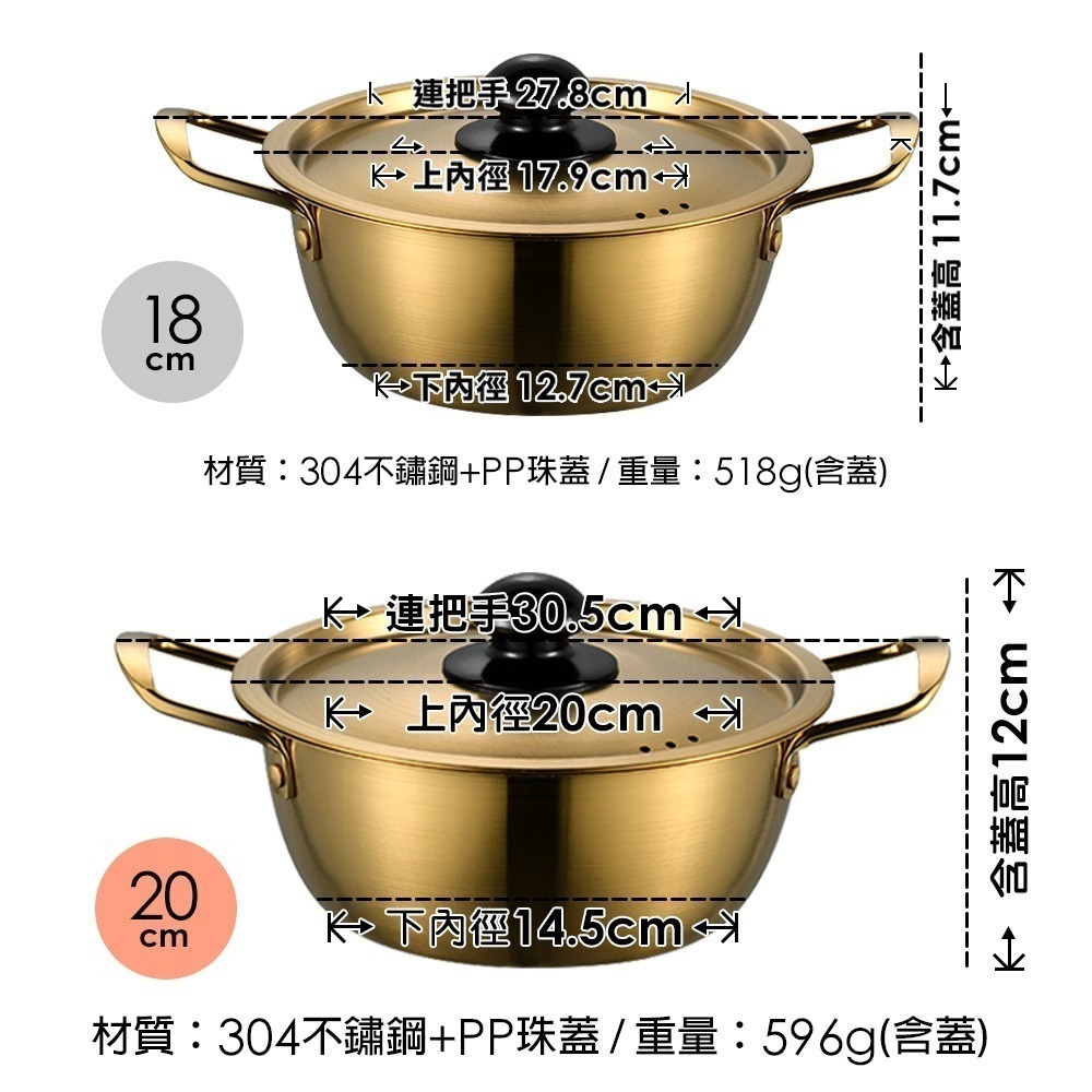 雙耳加厚帶蓋304不鏽鋼泡麵鍋 IH/瓦斯爐適用 HY0087 泡麵鍋 湯鍋 個人鍋 露營炊具 鍋具-細節圖11