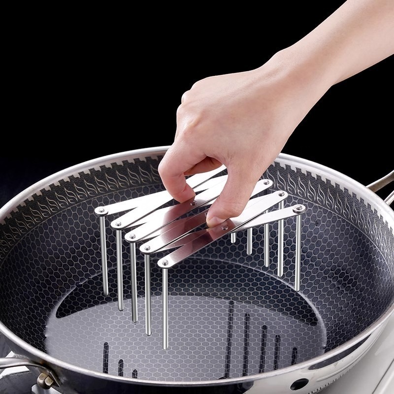 伸縮不鏽鋼餐盤收納架 SIN6221 蒸架 餐盤收納-細節圖6