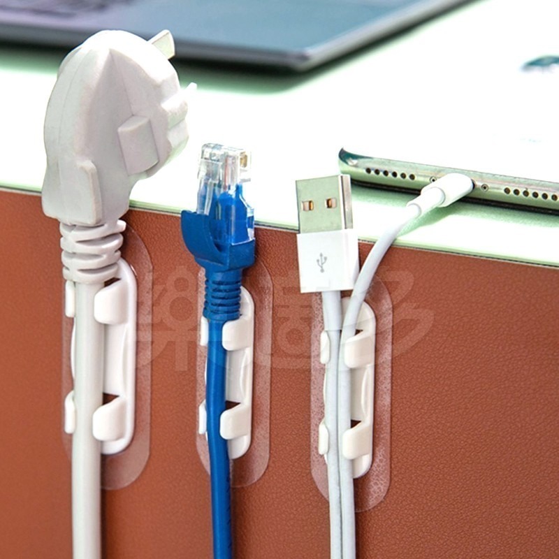 無痕壁貼電線固定器【10入/組】LX0011 無痕掛勾 電線收納 插頭架 電線固定器 居家收納-細節圖9