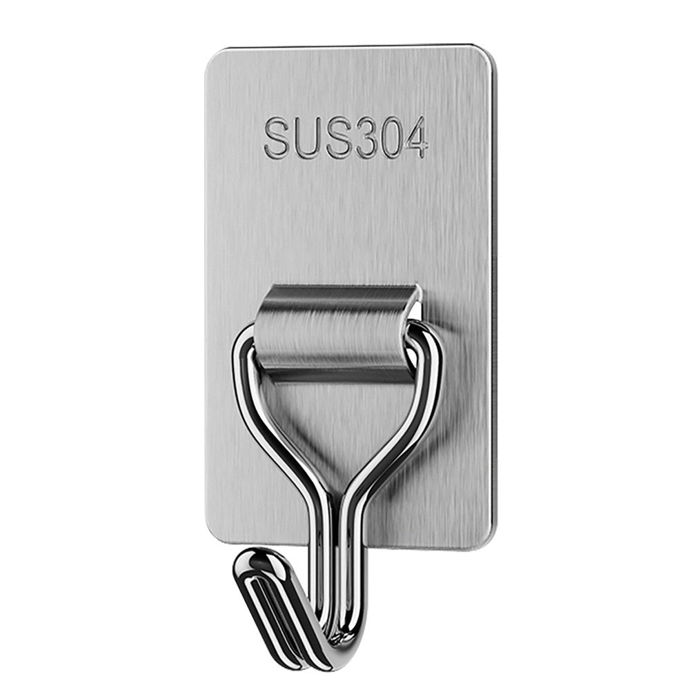 黏貼式304不鏽鋼無痕掛勾5入/組 SIN9203 掛勾 無痕掛勾 不鏽鋼掛勾 居家收納 浴室收納 收納掛勾-細節圖2