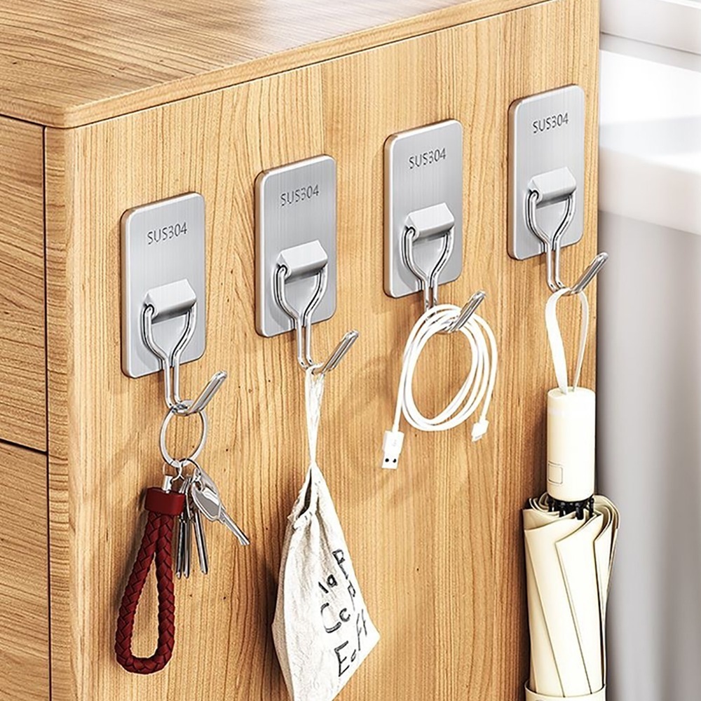 黏貼式304不鏽鋼無痕掛勾5入/組 SIN9203 掛勾 無痕掛勾 不鏽鋼掛勾 居家收納 浴室收納 收納掛勾-細節圖11