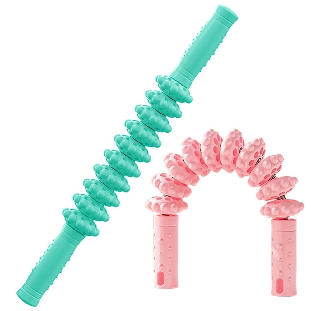 10輪可彎曲筋膜舒壓按摩滾輪【顏色隨機】CK1103 瑜珈棒 狼牙棒 滾輪放鬆 筋膜放鬆 運動放鬆 按摩棒-細節圖2