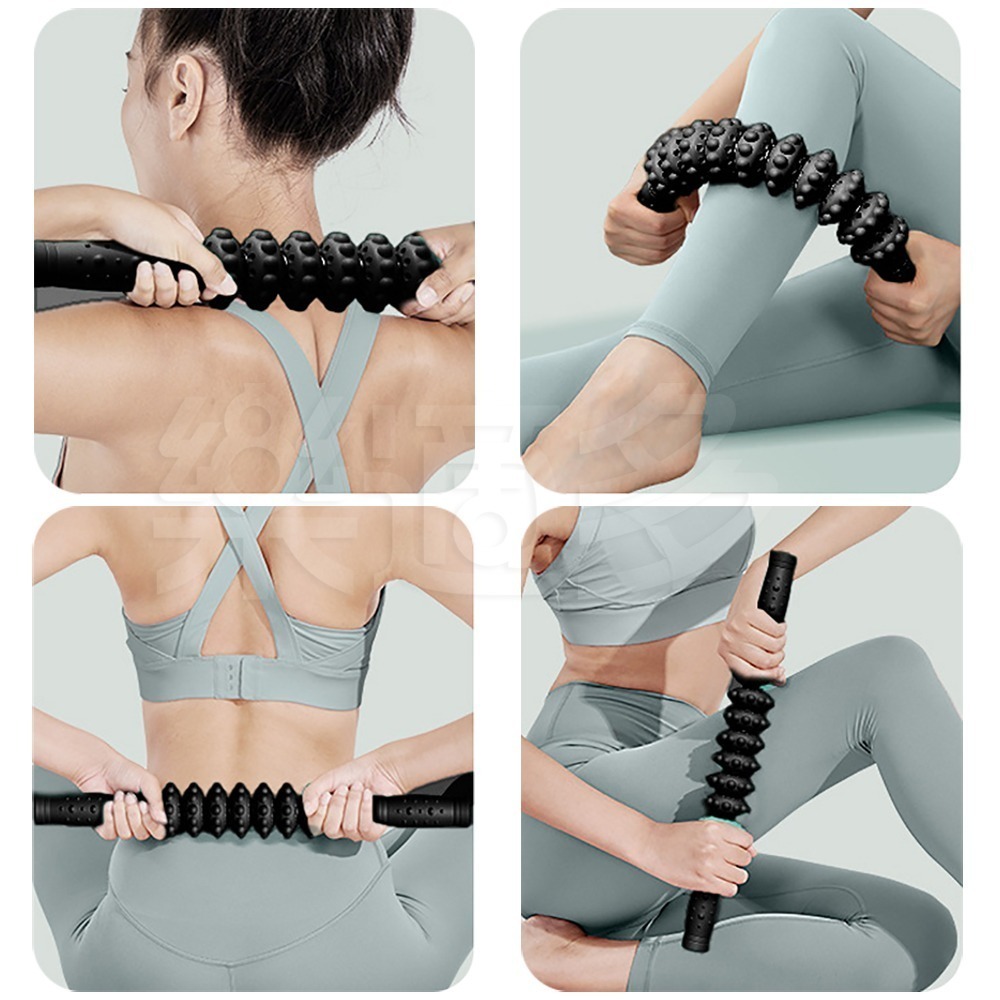 10輪可彎曲筋膜舒壓按摩滾輪【顏色隨機】CK1103 瑜珈棒 狼牙棒 滾輪放鬆 筋膜放鬆 運動放鬆 按摩棒-細節圖7