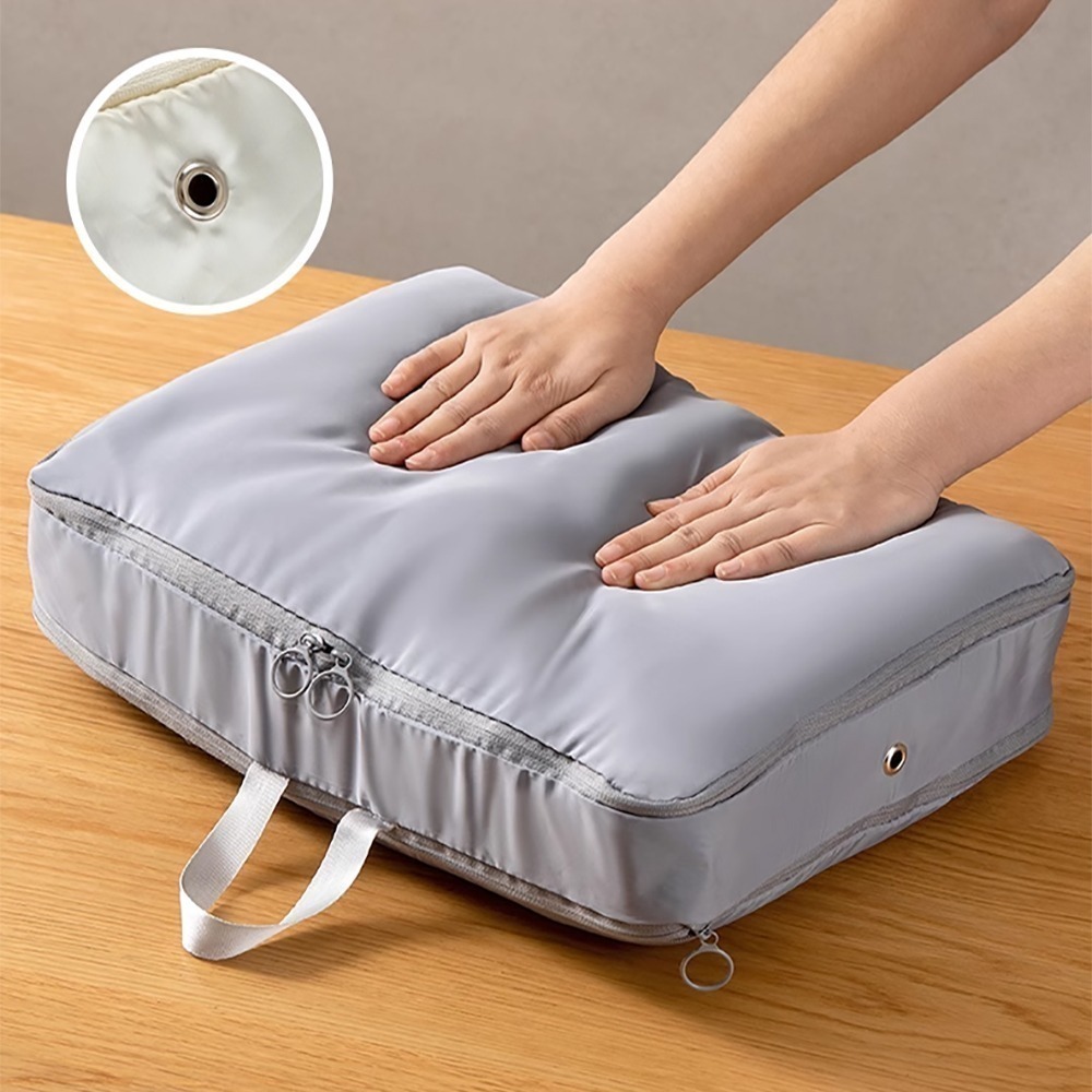 便攜手提衣物壓縮收納袋【顏色隨機】SIN8820 旅行衣物收納帶 旅行衣物壓縮袋 衣物收納帶 衣物收納 旅行收納-細節圖8