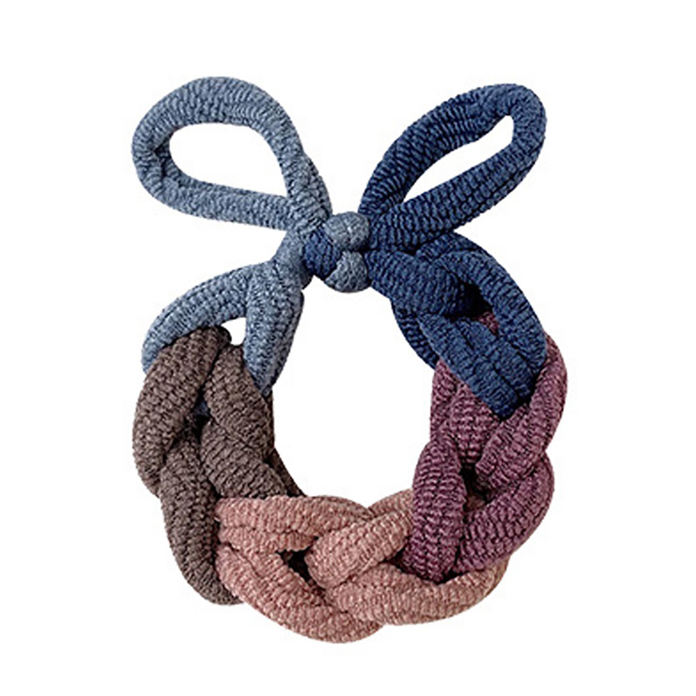 麻花編織髮繩10入組【顏色隨機】SIN7402 髮繩 髮束 髮圈 橡皮筋-細節圖2