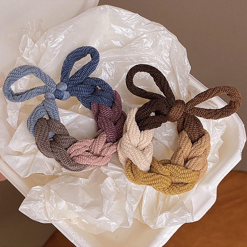 麻花編織髮繩10入組【顏色隨機】SIN7402 髮繩 髮束 髮圈 橡皮筋-細節圖7