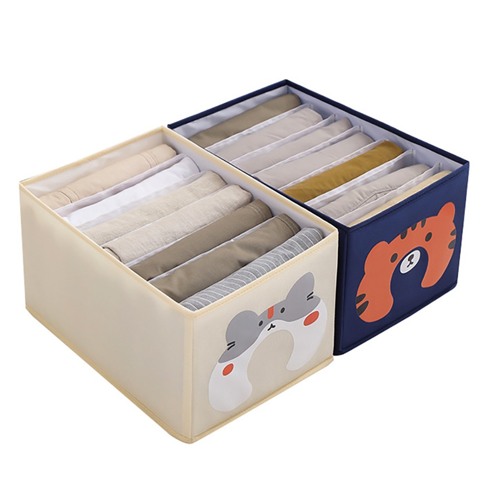可愛動物分格收納盒【顏色隨機】SIN7015 收納 收納盒 收納箱 衣物收納 櫥櫃收納-細節圖2