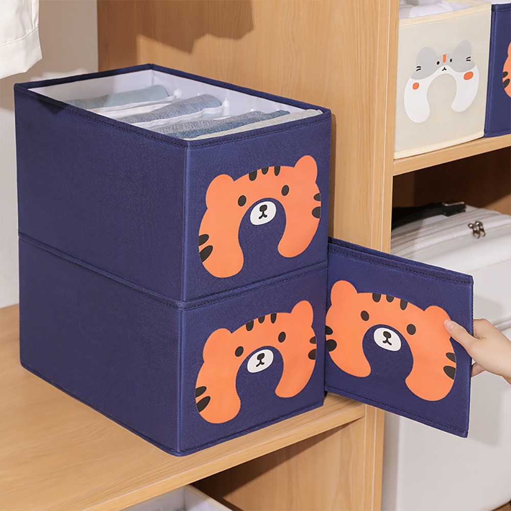 可愛動物分格收納盒【顏色隨機】SIN7015 收納 收納盒 收納箱 衣物收納 櫥櫃收納-細節圖4
