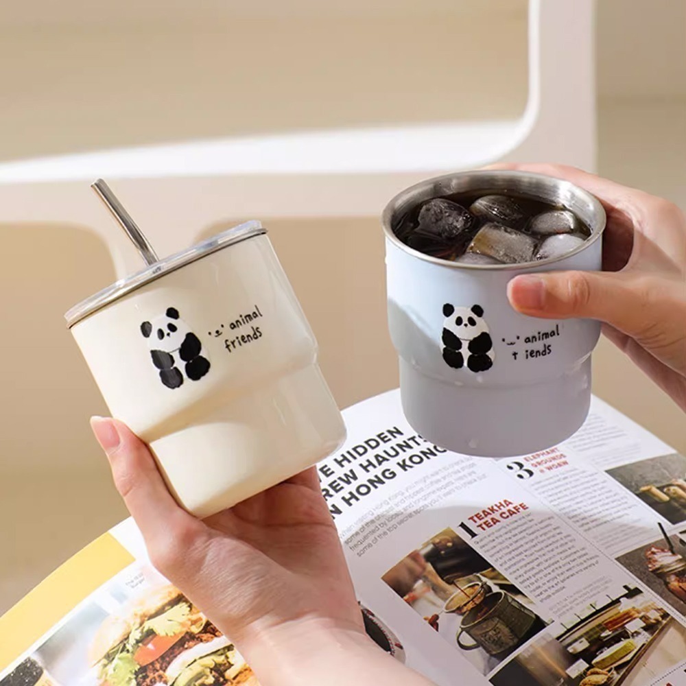 熊貓鱷魚304不鏽鋼隨行咖啡杯450ml SIN8150 咖啡杯 水杯 隨手杯 不鏽鋼杯-細節圖5