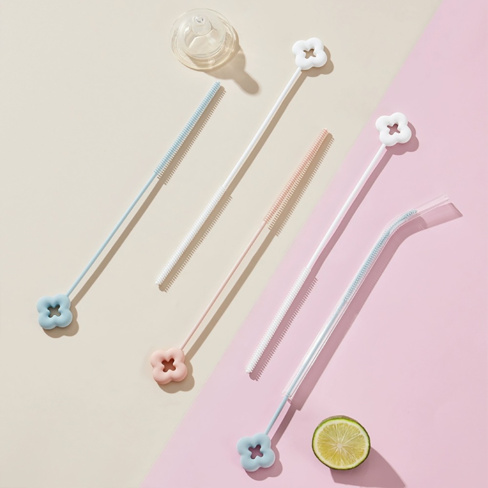 馬卡龍花朵吸管刷 顏色隨機5入/組 SIN6634 吸管刷 吸管清潔刷-細節圖6