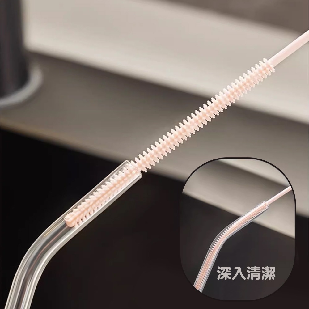 馬卡龍花朵吸管刷 顏色隨機5入/組 SIN6634 吸管刷 吸管清潔刷-細節圖7