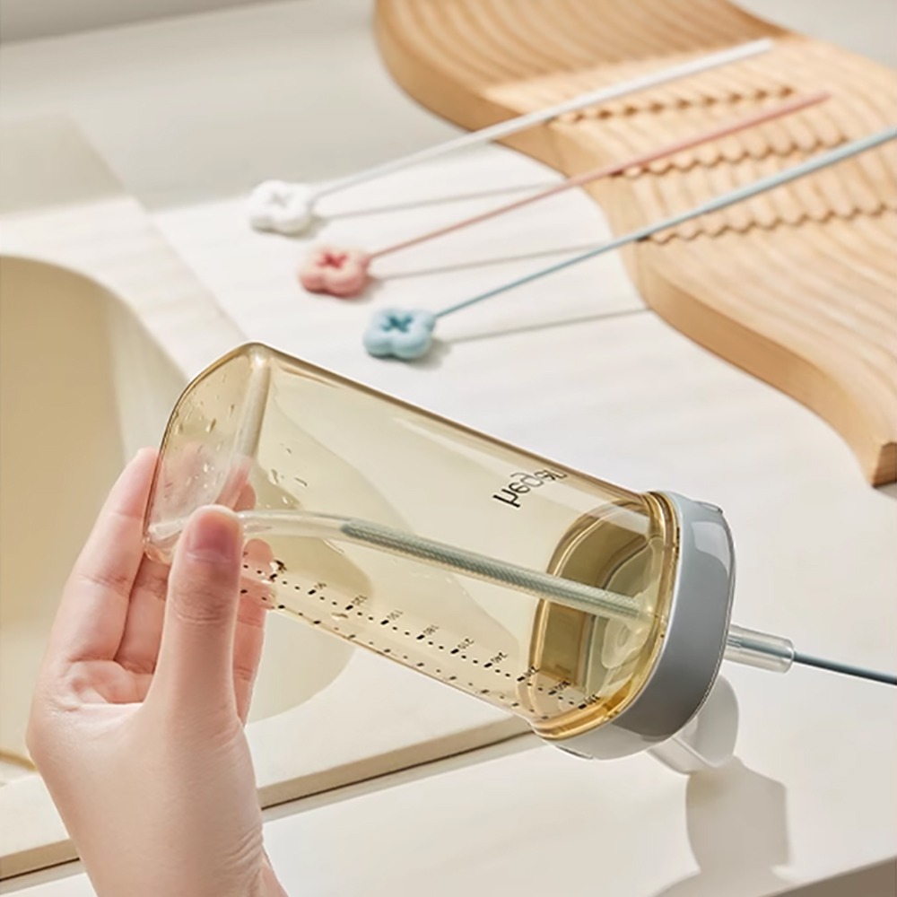 馬卡龍花朵吸管刷 顏色隨機5入/組 SIN6634 吸管刷 吸管清潔刷-細節圖9