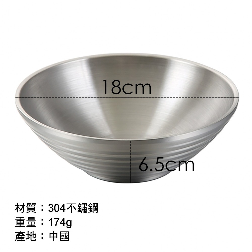 韓式304不鏽鋼拉麵碗 SIN6115 碗 不鏽鋼碗 防燙碗 拉麵碗 泡麵碗 湯碗-細節圖3