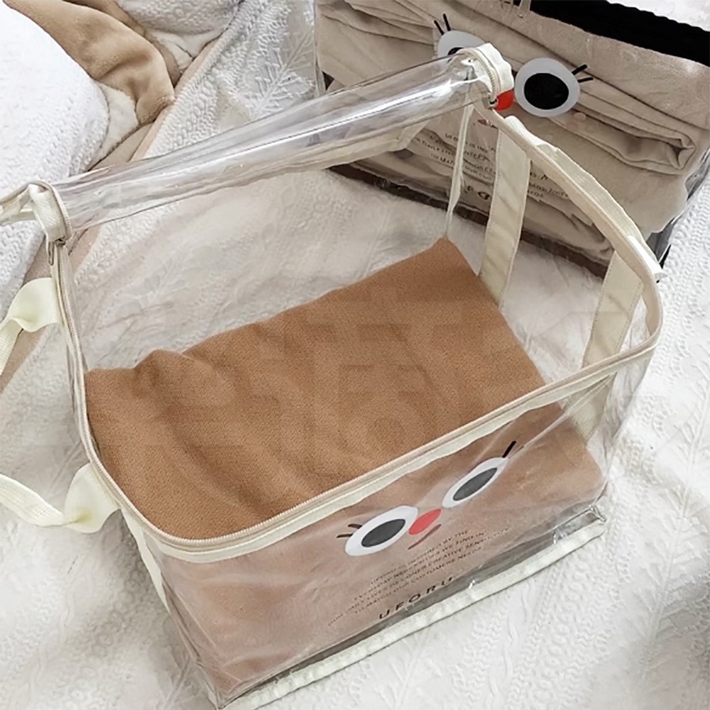 卡通透明防塵收納袋【顏色隨機出貨】SIN8805 收納袋 衣物收納袋 玩偶收納 居家收納-細節圖6