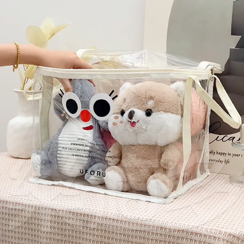 卡通透明防塵收納袋【顏色隨機出貨】SIN8805 收納袋 衣物收納袋 玩偶收納 居家收納-細節圖8