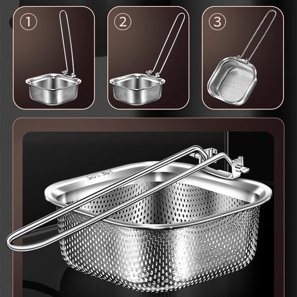 方形304不鏽鋼可調節火鍋漏勺 SIN6049 火鍋撈網勺 燙麵濾網勺 濾網勺 掛式不鏽鋼過濾網-細節圖6