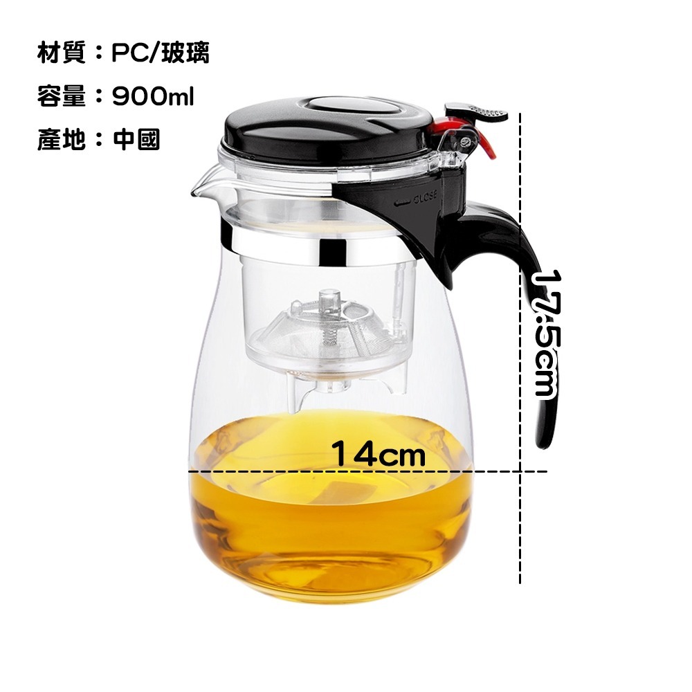輕壓鼓型泡茶壺 SIN8115 茶壺 泡茶壺 玻璃壺 花茶壺-細節圖3