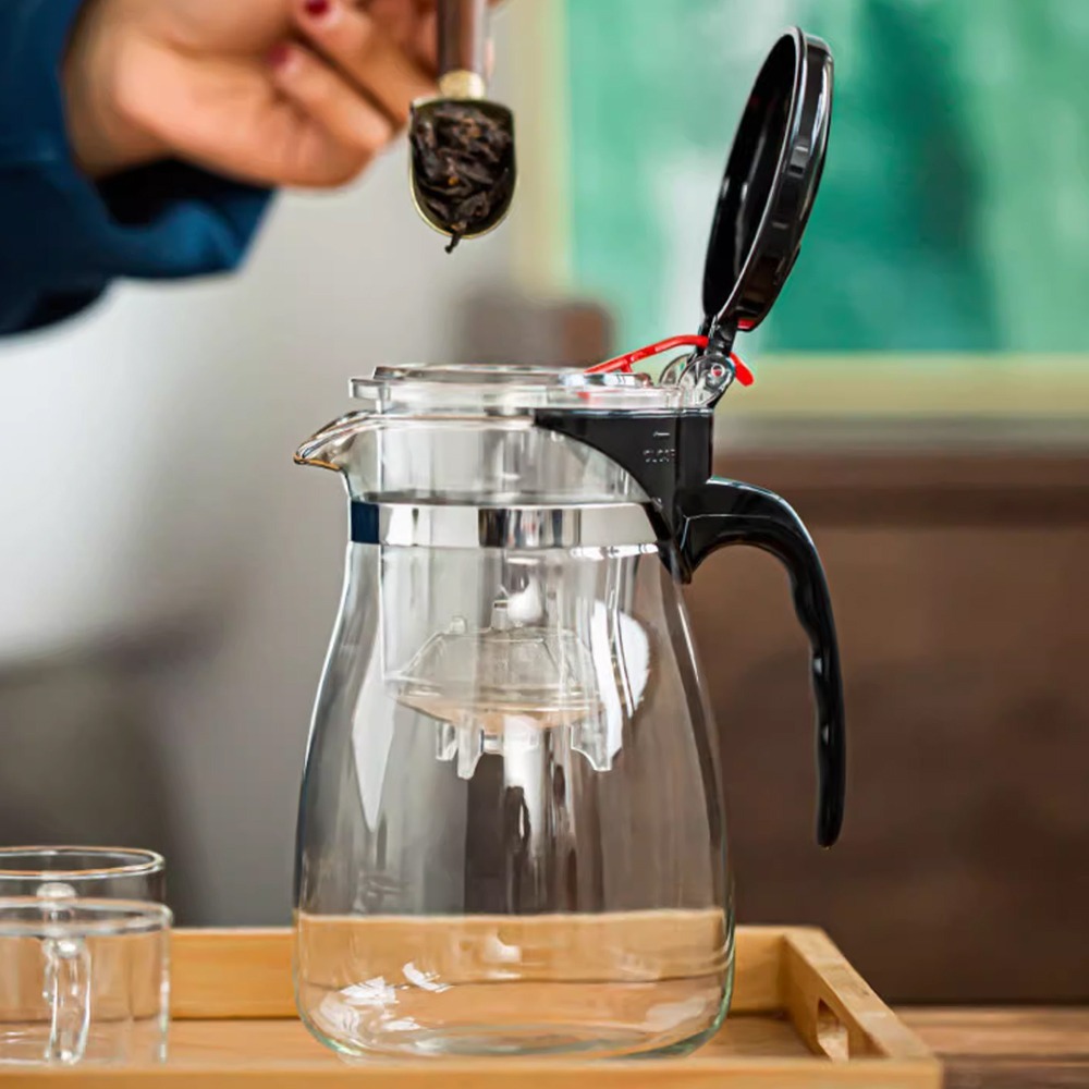 輕壓鼓型泡茶壺 SIN8115 茶壺 泡茶壺 玻璃壺 花茶壺-細節圖11