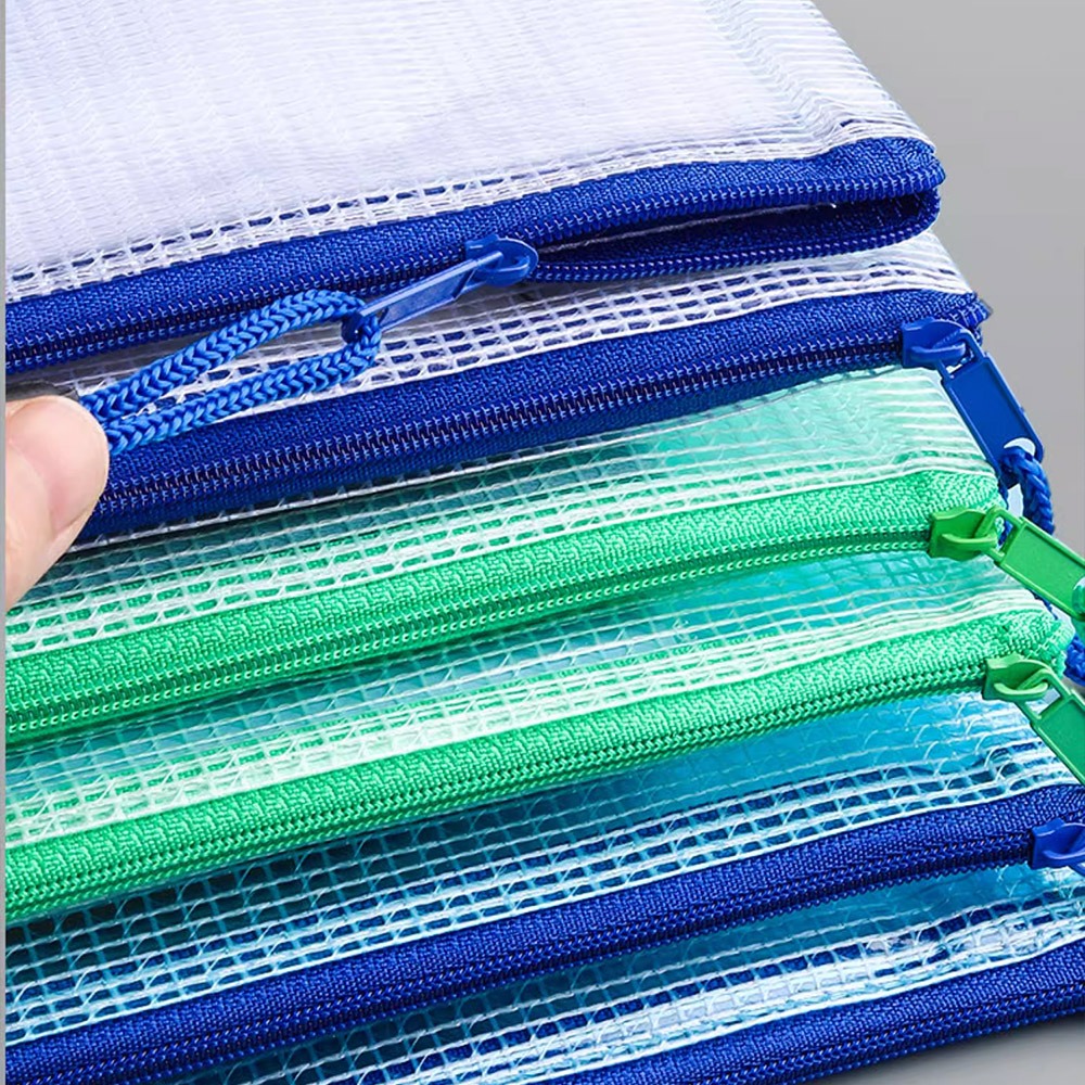 A4透明網格文件袋12袋/組【顏色隨機】SIN7938 資料袋 文件袋 考卷袋 文具 收納袋 網格收納袋 拉鏈袋-細節圖10