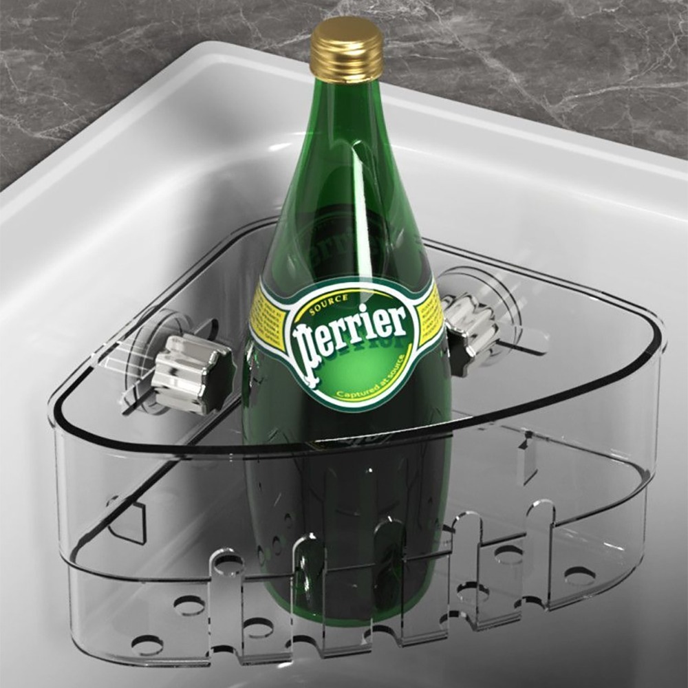 吸盤水槽瀝水收納架 SIN6241 收納架 海綿架 瀝水架 瀝水收納架 水槽收納架 廚房收納 浴室收納 轉角收納架-細節圖7